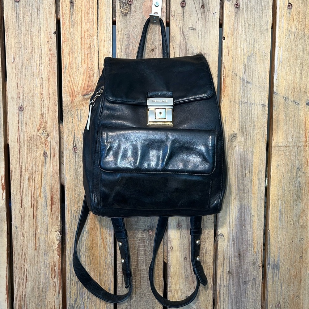 Perlina Black Leather Black - Picture 1 of 7